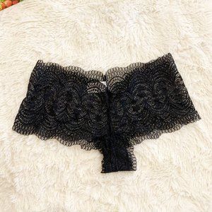Black Sheer Lace Cheeky Panties XL